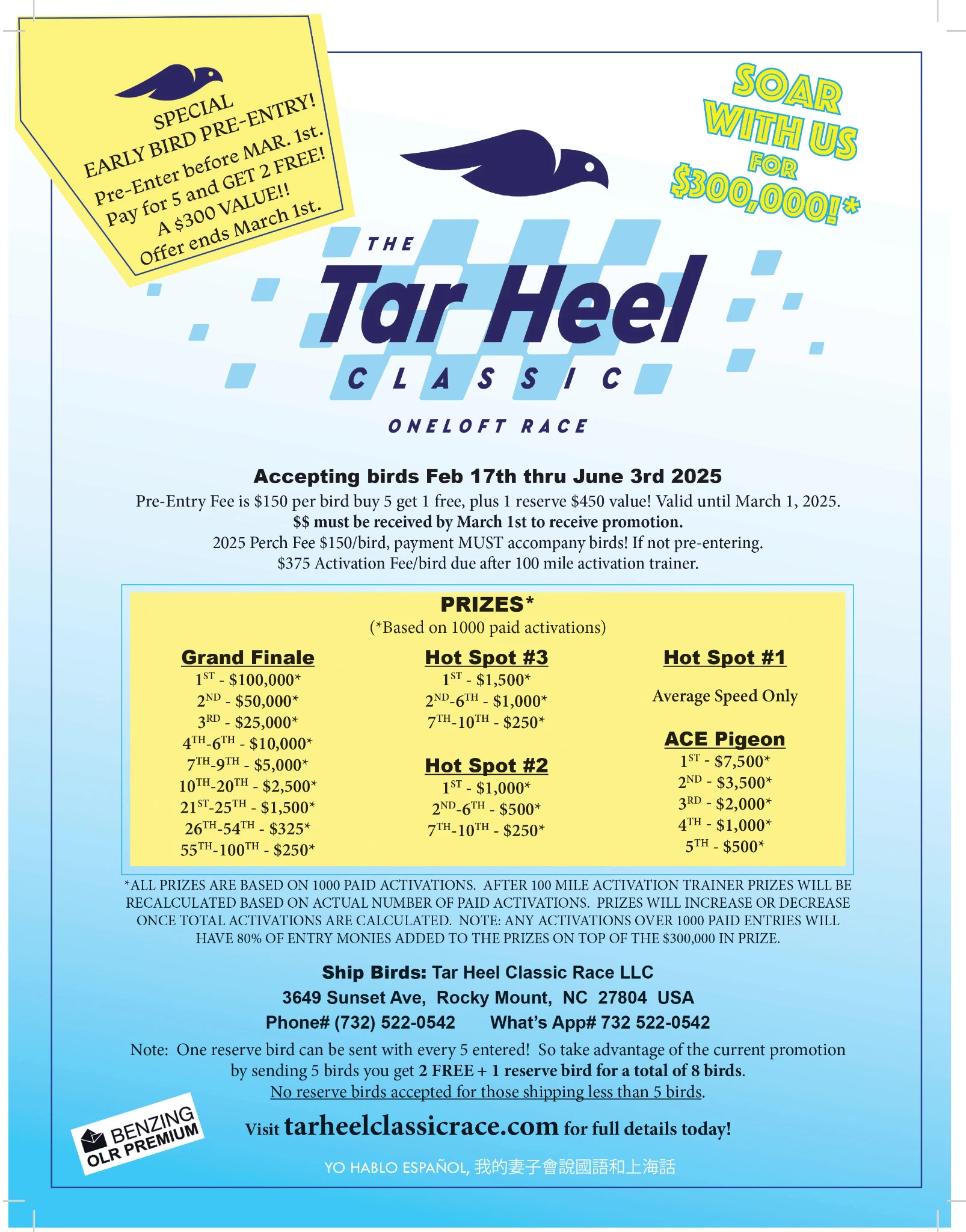 The Tar Heel Classic One Loft Race fotoğrafı